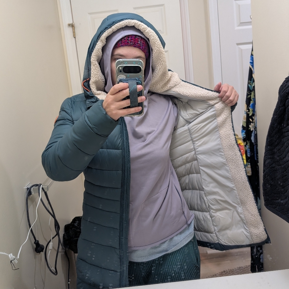Save The Duck Puffer Long Jacket, Teal Blue Green Women's Winter Coat - Picture 5 of 16